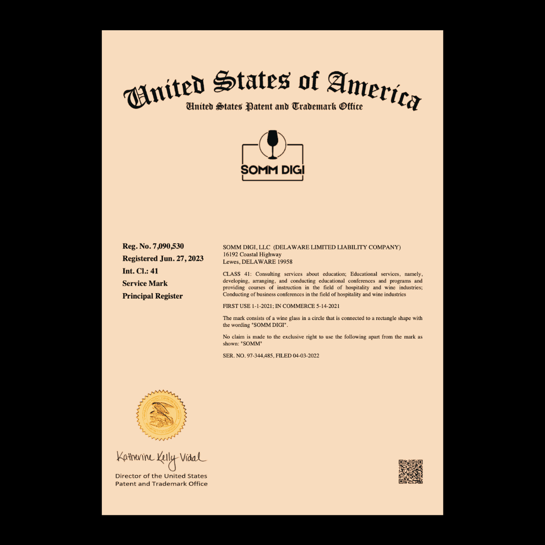 SOMM DIGI registered trademark — U.S. Patent & Trademark Office